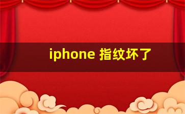 iphone 指纹坏了